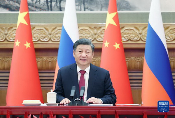 习近平同俄罗斯总统普京举行视频会晤